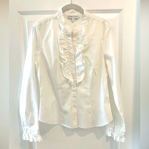 Vintage Ruffle Blouse Round Neck Long Sleeve Ruffle Cuff Romantic Ruffled Shirt